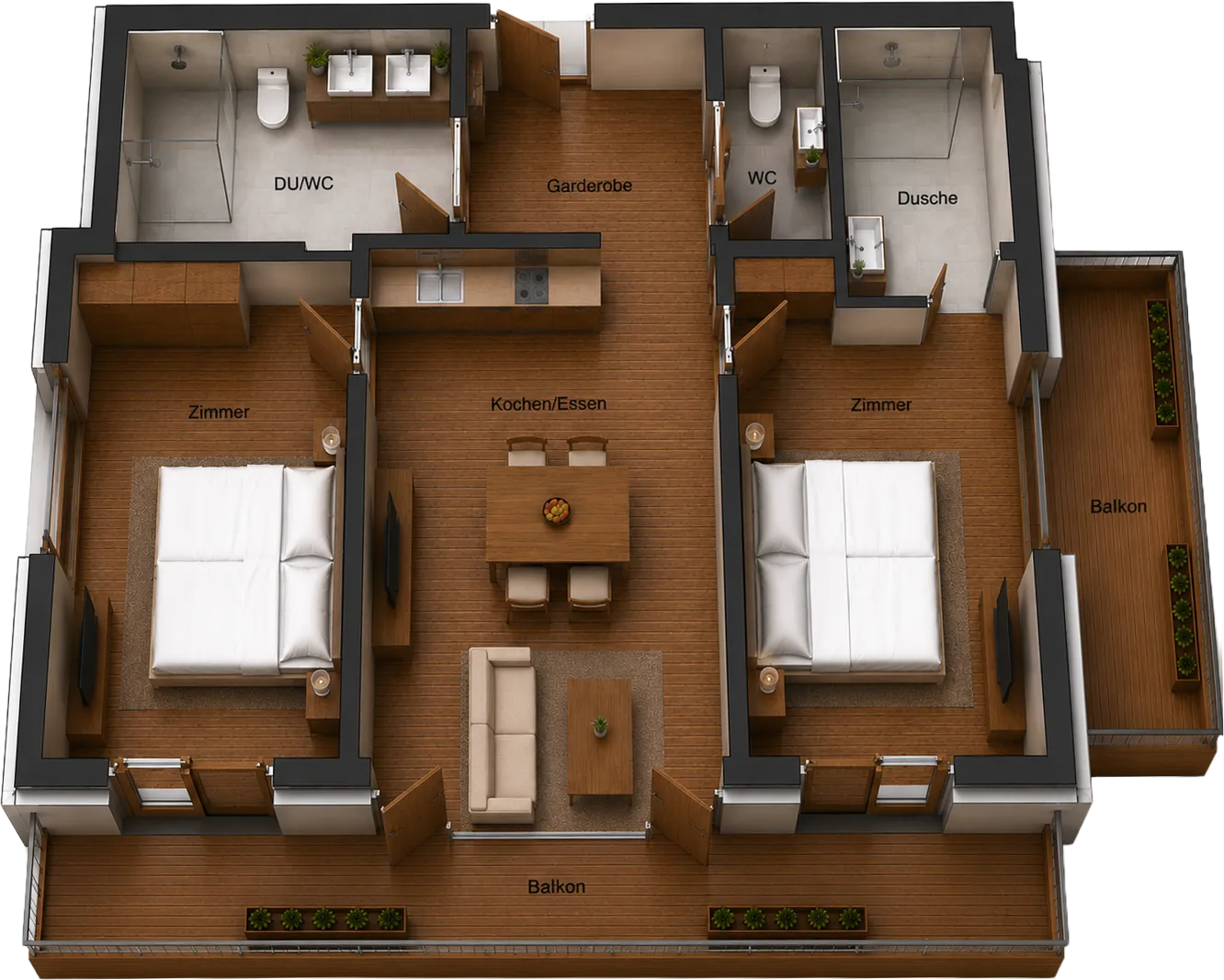 Grundriss Apartment Dama